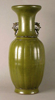 Lot image - Lobed Teadust Vase 19th Century