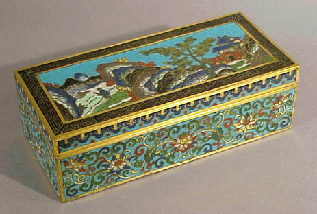 Lot image - Rectangular Cloisonne Box and Cover Late 18th/early 19th century