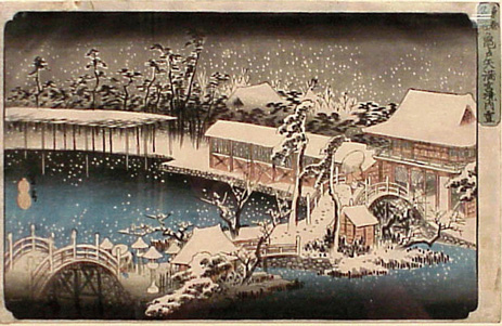 Lot image - Hiroshige Toto Meisho oban yoko-e Tenmangu