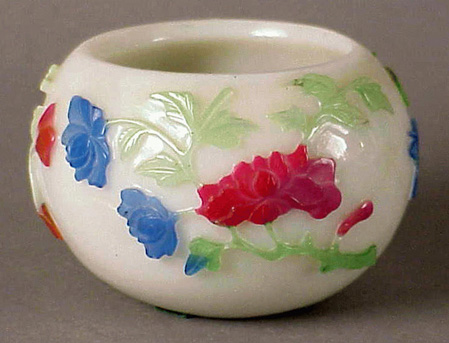 Lot image - Five Color Overlay Small Glass Bowl