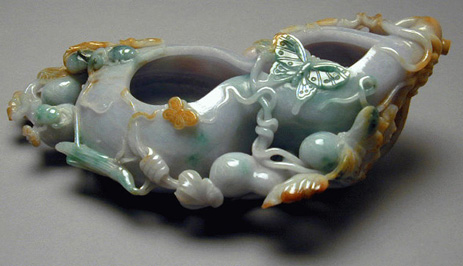 Lot image - Multicolor Jadeite Double Gourd Brushwasher