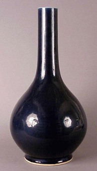 Lot image - Large Dark Blue Glazed Bottle Vase 18th/Early 19th century