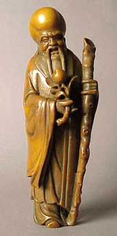 Lot image - Good Soapstone Figure of Shoulao
