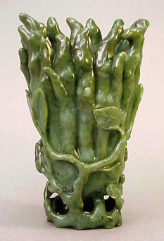 Lot image - Green Nephrite Buddha's Hand Citron Vase