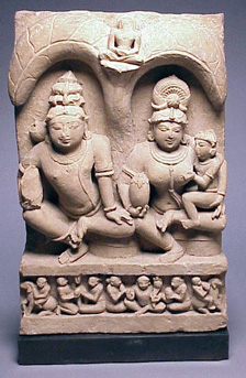 Lot image - Buff Sandstone Stele of the Parents of the Jina