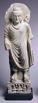 Lot image - Gandharan Gray Schist Figure of Buddha
