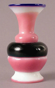 Lot image - Three Color Overlay Glass Vase