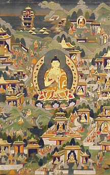 Lot image - Set of Five Thanka of the Wisdom Buddhas 18th/19th Century