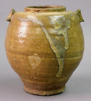 Lot image - Streak-Glazed Mizusashi