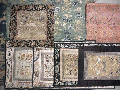 Lot image - Group of Seven Chinese Silk Textiles