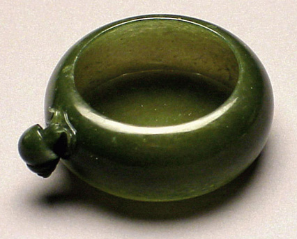 Lot image - Thin-Walled Spinach Green Jade Brush Washer