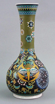 Lot image - Cloisonne on Porcelain Bottle Vase