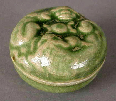 Lot image - Vietnamese Celadon-Glazed and Molded Box and Cover
