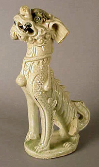 Lot image - Vietnamese White-Glazed Seated Lion