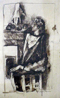 Lot image - Pavel Tchelitchew Russian/American, 1898-1957 PORTRAIT-NATURE MORTE