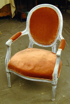 Lot image - Pair of Louis XVI Style Painted Beechwood Fauteuils