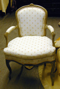 Lot image - Pair of Louis XV Painted Beechwood Fauteuils