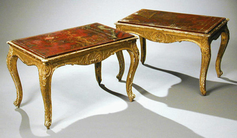 Lot image - Pair of Regence Gilt-Wood Low Tables