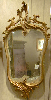Lot image - Pair of Continental Rococo Gilt-Wood Mirrors