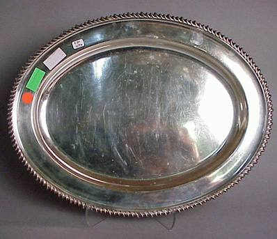 Lot image - Group of Seven English Silver Plated Serving Platters