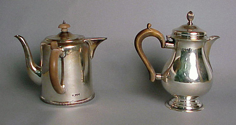 Lot image - Two George III Style Silver Coffee Pots