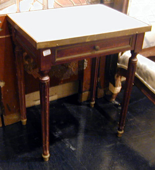 Lot image - Pair of Louis XVI Style Brass Mounted Mahogany Low Tables