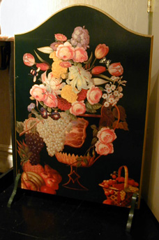 Lot image - Painted Fire Screen