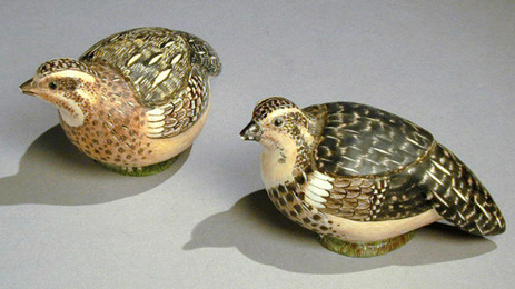 Lot image - Pair of Continental Porcelain Figures of Quail