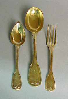 Lot image - French Gilt-Silver Partial Flatware Service