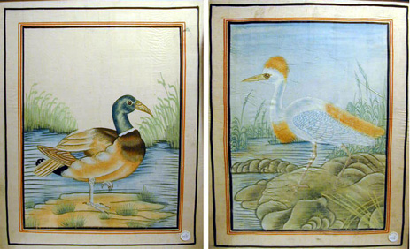 Lot image - Group of Five Framed Chinese Painted Silk Pictures