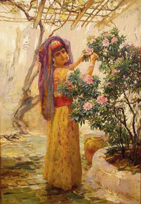 Lot image - Frederic Arthur Bridgman American, 1847-1927 IN THE COURTYARD