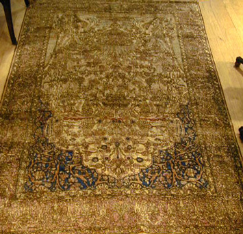 Lot image - Silk Kashan Prayer Rug