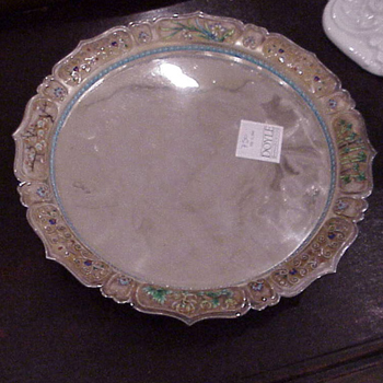 Lot image - Chinese Silver and Enameled Footed Tray