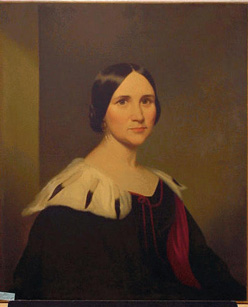 Lot image - American School 19th Century PORTRAIT OF A WOMAN WEARING AN ERMINE ROBE
