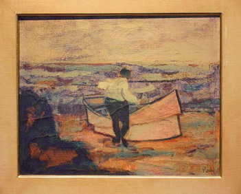 Lot image - Donald Roy Purdy American, b. 1924 HAULING IN THE BOAT