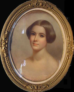 Lot image - American School 19th Century PORTRAIT OF A YOUNG WOMAN