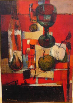 Lot image - Pierre Bisiaux French, b. 1924 STILL LIFE UPON A TABLE