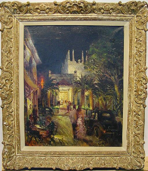 Lot image - French School 20th Century EVENING STROLL