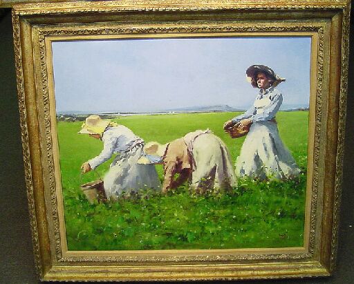 Lot image - Charles Apt American, b. 1933 TOMATO PICKERS