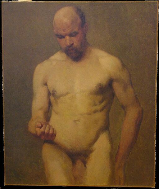 Lot image - Attributed to F. Luis Mora NUDE MALE STUDY