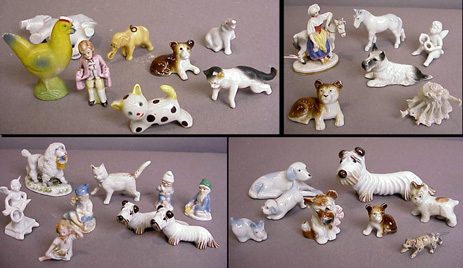 Lot image - Group of Porcelain and Metal Miniature Animals and Figures