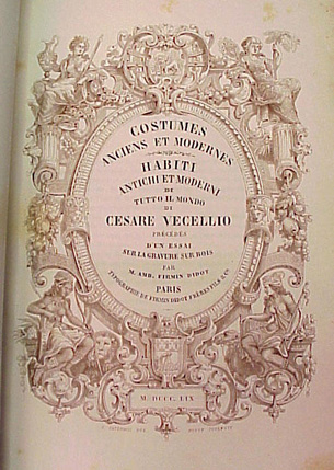 Lot image - [BINDING] VECELLIO, CESARE Costumes Anciens et Modernes
