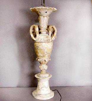 Lot image - Reticulated Alabaster Urn Mounted as a Lamp