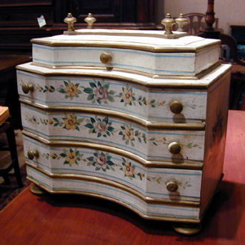 Lot image - Italian Painted Wood Diminutive Chest