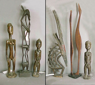 Lot image - Group of Six African Carved Sculptures