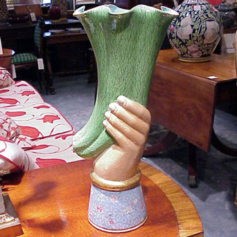 Lot image - Porcelain Hand-Form Vase