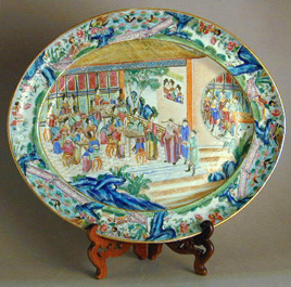 Lot image - Canton Famille Rose Porcelain Platter