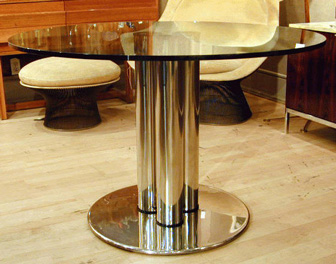 Lot image - Chrome and Glass Dining Table