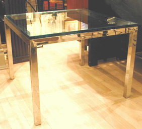 Lot image - Chrome and Glass Side Table