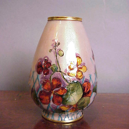 Lot image - French Enamel-Decorated Vase